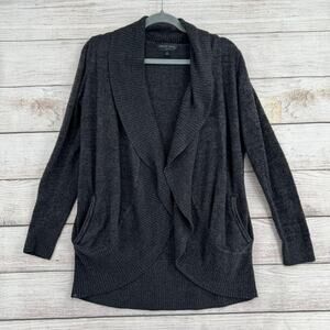 Barefoot Dreams CozyChic Lite Circle Cardigan Sweater Womens  Medium Gray Black
